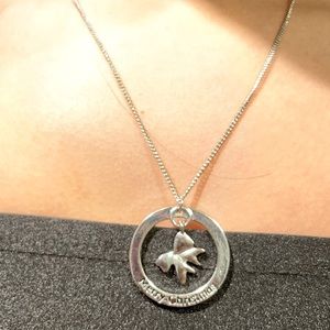 Silver tone Christmas necklace
